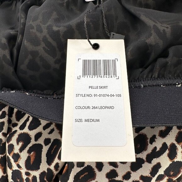 Leopard Print Sparkz Copenhagen Midi Skirt Elastic Waistband M Pleated Party - Picture 4 of 12